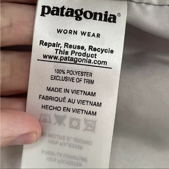 Patagonia Women Sz M Los Gatos Vest  Beige Fleece Fuzzy Deep Pile Full Zip Logo - Picture 9 of 14